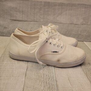 White Vans Unisex Canvas Sneakers Size Men 6 / Women 7.5 Pre-Owned